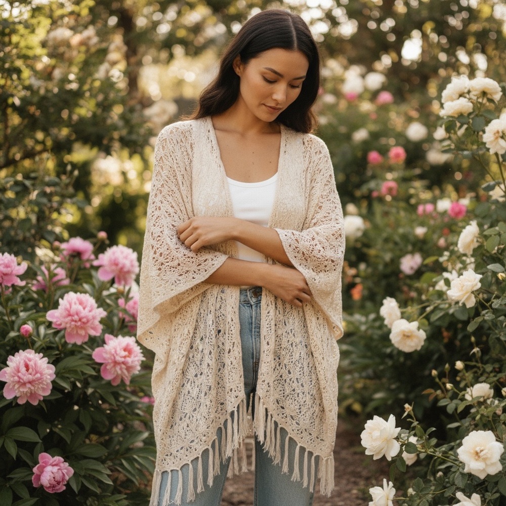 Olivia Sky Shawl Poncho Bobo Chic
